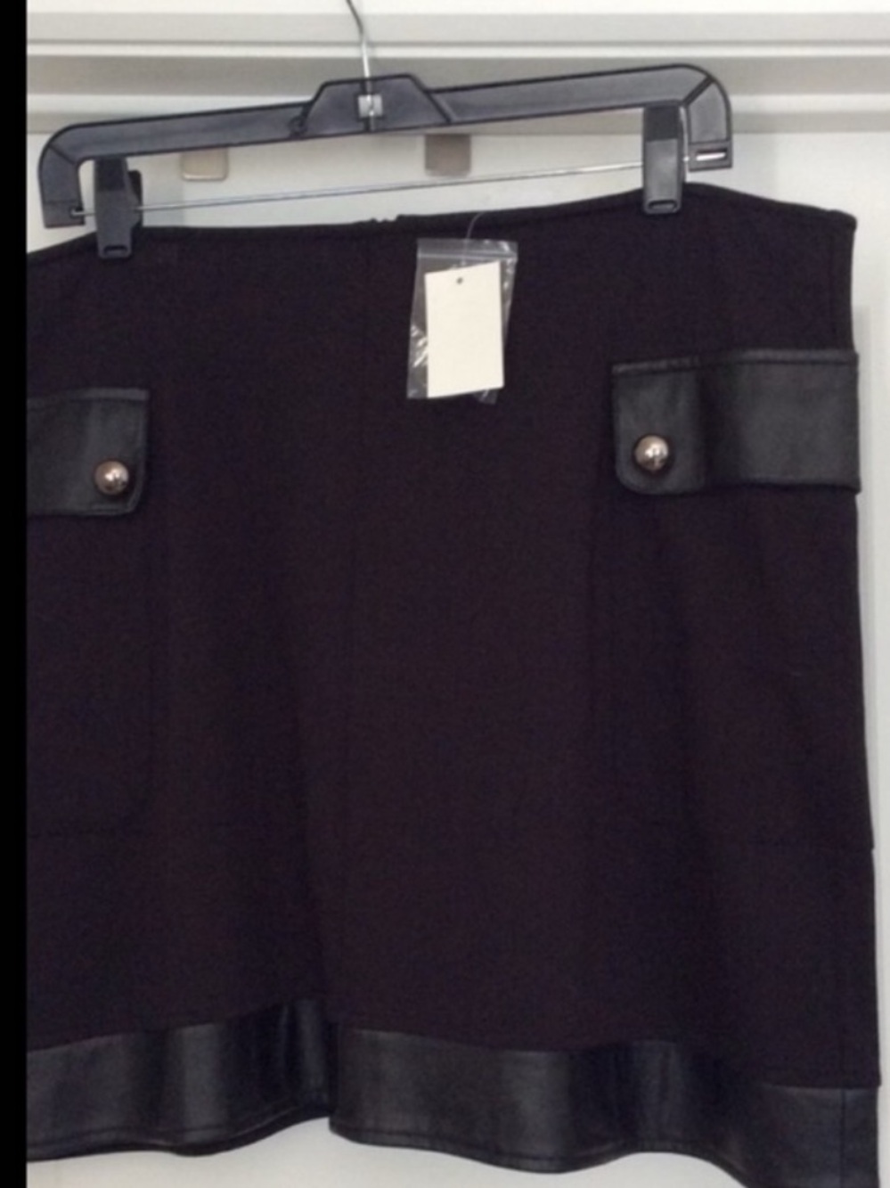 NWT Cato Vegan Leather Ponte Skirt